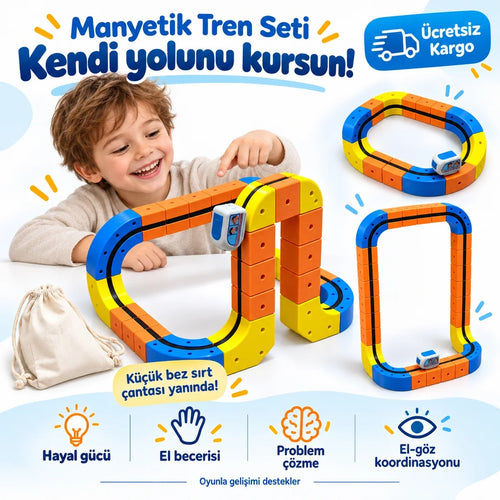 Manyetik Raylı Tren Seti (81 Parça)